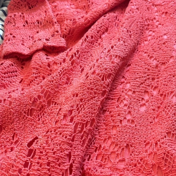 Trina Turk lined cotton mid sleeve salmon colored dress size 4 - Picture 12 of 12